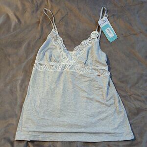 Dorina Ady Women's Camisole Lace Trim Gray Marl NWT SZ L